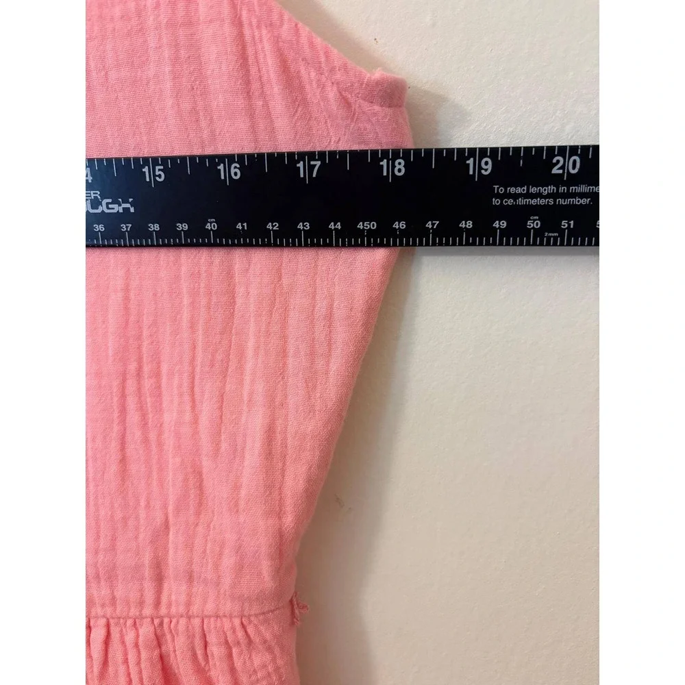 J.Crew Pink Textured Cotton Gauze Tiered Midi Dress with‎ Belt Size 6